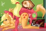  all_fours animal_genitalia animal_penis anthro applejack_(mlp) big_macintosh_(mlp) bodily_fluids cum cum_drip cum_inside doggystyle dripping duo eggcell equid equine equine_penis fecundation female friendship_is_magic from_behind_position genital_fluids genitals hasbro hi_res horse humanoid impregnation incest_(lore) internal_organs macintosh male male/female mammal my_little_pony penis pony sex shaking sperm_cell trembling zcomic 