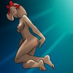  anthro arthur_(series) breasts butt canid canine canis domestic_dog feet female fern_walters hi_res joesanchez mammal mature_female nude ribbons solo 