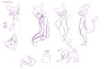  anthro digital_media_(artwork) feral fusion hatiimiga legendary_pok&eacute;mon lunamew mew mewtwo nintendo pok&eacute;mon pok&eacute;mon_(species) pok&eacute;mon_fusion purrloin sketch solo video_games 