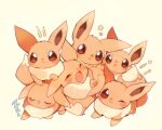  :d ;3 animal_focus eevee gen_1_pokemon highres no_humans one_eye_closed open_mouth pokemon pokemon_(creature) simple_background sleeping smile star_(symbol) tongue tongue_out white_background yupo_0322 zzz 