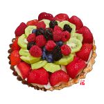  blueberry cake cream dessert food food_focus fruit kiwi_slice kiwifruit no_humans original pastry raspberry realistic simple_background still_life strawberry studiolg tart_(food) white_background 