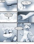  2021 anthro balls comic darkmirage digital_media_(artwork) english_text feet fingers genitals hi_res male nude smile text toes 