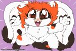  3:2 ambiguous_gender anthro brown_eyes buckteeth fuf fur hair kiffin nude open_mouth orange_hair shuna solo teeth white_body white_fur 