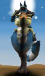  anthro armor big_breasts breast_squish breasts clothing desert discordriderr34 egyptian female fuzzy gold_(metal) gold_jewelry hi_res jewelry low-angle_view lucario nintendo orient paws pok&eacute;mon pok&eacute;mon_(species) red_eyes shoulder_pads smile solo squish steveskunk sun thick_thighs thorns video_games 