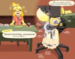  animal_crossing anthro bdsm beverage blush bondage book bound canid canine canis caroo chair desk dialogue domestic_dog english_text eyes_closed female foot_focus furniture hi_res isabelle_(animal_crossing) mammal microphone nintendo office_chair shih_tzu sitting solo text tickle_torture tickling tickling_machine torture toy_dog video_games 