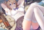  blonde_hair bra gun itou_(onsoku_tassha) original panties see_through skirt thighhighs underwear weapon 