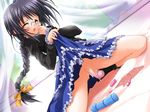  blush braid futanari glasses long_sleeves marie_(sister_princess) masturbation nagase_yutaka no_testicles single_braid sister_princess skirt skirt_lift solo third-party_edit vibrator 