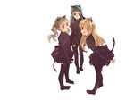  :d animal_ears arms_behind_back bangs bell bell_collar black_legwear blonde_hair blue_eyes blue_hair blunt_bangs blush brown_eyes cat_ears cat_tail child collar dress ema_(shirotsume_souwa) flat_chest grey_eyes grey_hair jingle_bell lace leaning_forward legs lolita_fashion long_hair long_sleeves looking_at_viewer looking_back multiple_girls ooyari_ashito open_mouth parted_bangs pleated_dress profile sayu_(shirotsume_souwa) shirotsume_souwa short_dress short_hair sidelocks simple_background sleeves_past_wrists smile standing tail thighhighs touka_(shirotsume_souwa) twintails wavy_hair white_background zettai_ryouiki 
