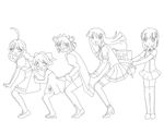  5girls 98-tan animated animated_gif dancing glasses greyscale lowres me-tan monochrome multiple_girls nt-tan os-tan xp-tan 