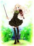  charlotte_francia instrument kurafuji_sachi long_sleeves quartett! solo thighhighs violin 