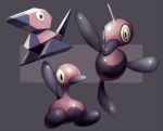  bird black_eyes commentary creature creatures_(company) english_commentary evolution full_body game_freak gen_1_pokemon gen_2_pokemon gen_4_pokemon grey_background hobermen horn nintendo no_humans pokemon pokemon_(creature) porygon porygon-z porygon2 signature simple_background tumblr_username 