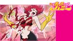  armband blush breasts choker closed_eyes cutie_honey cutie_honey_(character) eyeshadow gloves hairband kisaragi_honey large_breasts magical_girl makeup midriff open_mouth re:_cutie_honey red_hair short_hair solo tearing_clothes tears torn_clothes yellow_gloves 