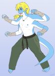  anthro bottomwear clothing dragon hi_res horn humanoid_pointy_ears jewelry male multi_arm multi_limb necklace pants plantigrade ramzyuu_(ramzyru) shirtless solo standing 