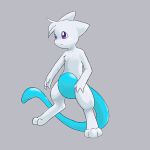  anthro blue_tail colored digital_media_(artwork) fur fusion hatiimiga hi_res legendary_pok&eacute;mon lunamew mew mewtwo nintendo pok&eacute;mon pok&eacute;mon_(species) pok&eacute;mon_fusion purple_eyes solo video_games white_body white_fur 