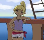  1girl blonde_hair breasts looking_at_viewer short_hair solo the_legend_of_zelda the_legend_of_zelda:_the_wind_waker usushira 
