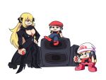  chibi cynthia_(pokemon) fresh highres microphone pearl_(pokemon) poke_ball pokemon pokemon_(game) pokemon_dppt tina_fate 