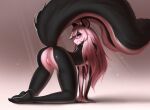  anthro bent_legs bent_over butt female mammal mephitid nude pinup pose raised_tail skunk solo vaalerie 