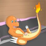  1:1 anus bed bestiality blush bodily_fluids charmander digital_drawing_(artwork) digital_media_(artwork) drooling erection female female_penetrated feral feral_penetrated fire flaming_tail furniture genital_fluids genitals greenade happy hi_res human human_on_feral interspecies lying male male/female male_on_feral male_penetrating mammal nintendo on_back open_mouth orange_body orange_skin penetration penis pillow pok&eacute;mon pok&eacute;mon_(species) pok&eacute;philia pussy pussy_juice reptile saliva scalie sex smile solo_focus vaginal vaginal_penetration video_games 