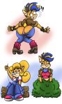  activision anthro bandicoot big_butt blonde_hair blue_highlights bottomwear butt clothing coco_bandicoot crash_bandicoot_(series) duo embarrassed exposed female female/female hair hi_res highlights_(coloring) mammal marsupial panties pants pink_clothing pink_panties pink_underwear shinragod stitch_(sewing) tawna_bandicoot torn_bottomwear torn_clothing torn_pants underwear video_games wardrobe_malfunction 