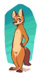  2021 anthro april_fools belly_tuft biped bodily_fluids brown_body brown_ears brown_fur brown_tail canid canine chest_tuft countershade_fur countershade_torso countershading facial_markings featureless_crotch fingerless_(marking) fox fuel_(artist) fur green_background hand_on_hip head_markings hi_res inner_ear_fluff knee_tuft leg_tuft male mammal markings multicolored_body multicolored_fur neck_tuft nude orange_body orange_fur red_fox simple_background solo standing sweat sweatdrop tan_body tan_countershading tan_fur toeless_(marking) tuft white_background 