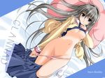  bed_sheet blue_eyes blush breasts clannad copyright_name english feet hairband highres hikarizaka_private_high_school_uniform long_hair long_sleeves lying medium_breasts navel nipples no_bra no_pussy no_shoes nude on_back one_breast_out open_clothes open_shirt panties panty_pull pink_panties pleated_skirt sakagami_tomoyo school_uniform serafuku shiino_yui shirt shirt_lift silver_hair skirt skirt_around_one_leg socks solo thigh_gap underwear wallpaper white_hair 