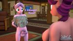  3d_(artwork) age_difference animal_genitalia animal_penis anthro anthrofied big_breasts breasts crossgender daughter detailed_background dialogue diamond_tiara_(mlp) digital_media_(artwork) duo equid equine equine_penis female friendship_is_magic genitals gynomorph hasbro hi_res intersex mammal mature_anthro mature_female mother mother_and_child mother_and_daughter my_little_pony older_female parent parent_and_child penis pink_body senthaurekmern spoiled_rich_(mlp) young 
