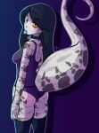  animal_humanoid athletic athletic_female black_hair blue-tongued_skink blue_tongue breasts butt catlad clothed clothing collar collar_tag female hair hi_res humanoid legwear lizard lizard_humanoid lizard_tail long_hair medium_breasts one-piece_swimsuit outline perky_butt pupils raised_tail reptile reptile_humanoid scales scalie scalie_humanoid shaded signature simple_background skink slim slit_pupils slushie_(catlad) solo swimwear thigh_highs tongue tongue_out yellow_eyes 
