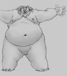  2015 anthro balls flaccid genitals humanoid_hands male mammal moobs nipples obese obese_male osos overweight overweight_male penis simple_background small_penis ursid 