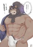  abs absurd_res anthro asian_clothing blush brown_body brown_fur brown_mane clothed clothing east_asian_clothing erection erection_under_clothing felid fundoshi fur genitals hair hi_res japanese_clothing japanese_text kisaragi_syoo lion live-a-hero male mammal mane muscular muscular_anthro muscular_male nipples pantherine pecs penis ponytail pubes text toshu underwear 