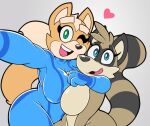  &lt;3 2018 acstlu anthro big_butt blue_eyes breast_squish breasts breasts_frottage butt canid canine crossgender digital_drawing_(artwork) digital_media_(artwork) dipstick_tail duo featureless_breasts featureless_crotch female female/female fox fox_mccloud green_eyes hug huge_butt looking_at_viewer mammal maypul maypul_syrup metroid mtf_crossgender multicolored_body multicolored_tail nintendo one_eye_closed open_mouth open_smile orange_body procyonid raccoon ringtail rivals_of_aether selfie simple_background smile squish star_fox tan_body thick_thighs tongue two_tone_body video_games wide_hips wink zero_suit 