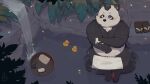  2021 absurd_res anthro bathing black_body black_fur blush detailed_background fur giant_panda hi_res kemono male mammal outside overweight overweight_male piero03432812 sitting solo towel ursid water wet white_body white_fur 