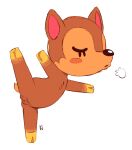  animal_crossing anthro blush brown_body brown_fur cervid eyes_closed fauna_(animal_crossing) female flat_chested flexible fur genitals hooves mammal nintendo nude one_leg_up pose pussy raised_leg simple_background solo splits spread_legs spreading standing vertical_splits video_games vsdrawfag white_background 