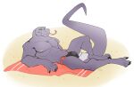  abs anthro beach_towel biceps bulge claws clothing dragondrawer forked_tongue green_sclera grin komodo_dragon lizard lying male monitor_lizard muscular muscular_male nipples pecs purple_body raised_tail reptile sand scalie simple_background smile solo speedo spread_legs spreading swimwear tongue tongue_out 
