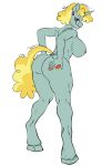  anthro anthrofied areola big_breasts big_butt blonde_hair breasts butt equid equine eyewear female friendship_is_magic glasses green_body hair hasbro holding_butt horn mammal mature_female my_little_pony nipples nude pia-sama stitch_pattern_(mlp) unicorn 