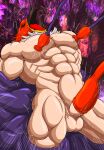  abs biceps bound duo fatal_fury garou:_mark_of_the_wolves genitals hi_res humanoid king_of_fighters kuromaru male male/male mask monster muscular muscular_humanoid muscular_male nipple_fetish nipple_play nipple_suck nipples nude open_mouth pecs penis struggling sucking tizoc zazpihuts 