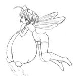  bb breasts fairy funny gigantic_breasts lactation milk monochrome source_request 