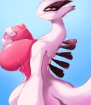  anthro big_breasts breast_grab breast_squeeze breasts chobonolly curvy_figure female hand_on_breast hi_res legendary_pok&eacute;mon looking_at_viewer lugia nintendo nipples nude pink_eyes pok&eacute;mon pok&eacute;mon_(species) shiny_pok&eacute;mon solo video_games voluptuous 