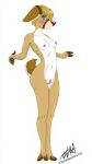  2_toes 4_fingers anthro blonde_hair blue_eyes blush breasts brown_body brown_fur brown_hooves brown_markings capreoline cervid cervine clitoral_hood clitoris cloven_hooves digital_drawing_(artwork) digital_media_(artwork) feet female fingers fur genitals hair hannah_(zer0rebel4) hi_res hooved_fingers hooves mammal markings nipples nude pussy raised_tail red_nose simple_background slim solo tan_body tan_fur tan_markings toes white-tailed_deer white_body white_fur white_markings zer0rebel4 