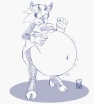  anthro archie_comics belly big_belly blue_and_white breasts clothing clove_the_pronghorn discomfort female gloves handwear hi_res hyper hyper_belly kbeezy52 monochrome overweight rumbling_stomach solo sonic_the_hedgehog sonic_the_hedgehog_(archie) sonic_the_hedgehog_(comics) sonic_the_hedgehog_(series) 