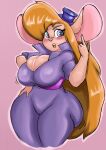  absurd_res anthro big_breasts blonde_hair blue_eyes blush breasts chip_&#039;n_dale_rescue_rangers cleavage clothed clothing disney eyewear eyewear_on_head female gadget_hackwrench geebie33 goggles goggles_on_head hair hi_res mammal mouse murid murine rodent solo wide_hips 