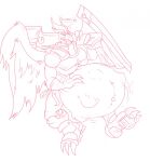  2016 3_fingers 3_toes abdominal_bulge accipitrid accipitriform after_vore anthro anthro_pred avian battleborn beak belly benedict_(battleborn) big_belly biped bird burping claws clothed clothing digital_media_(artwork) eggo21 feathered_wings feathers feet finger_claws fingers front_view hand_on_stomach hi_res holding_belly holding_object holding_weapon male male_pred monochrome motion_lines muscular muscular_anthro muscular_male navel open_beak open_mouth oral_vore pecs ranged_weapon red_and_white rocket_launcher simple_background sketch soft_vore solo sound_effects struggling toe_claws toes tongue tongue_out unseen_character vore weapon white_background winged_arms wings 