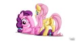  16:9 animal_genitalia animal_pussy blue_eyes butt cutie_mark digital_media_(artwork) dock duo equid equine equine_anus equine_pussy feathered_wings feathers female feral fluttershy_(mlp) friendship_is_magic genitals hair hasbro hi_res horn legs_up long_hair looking_at_viewer looking_back lying mammal my_little_pony mysticalpha nipples nude on_back pegasus pink_body pink_hair pink_horn pink_skin pink_tail ponytail purple_eyes purple_hair purple_tail pussy signature simple_background sugar_belle_(mlp) teats unicorn white_background widescreen wings yellow_wings 