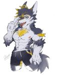  abs absurd_res big_(disambiguation) body_hair bunic canid canine canis chest_hair clothing dragon fur furred_dragon hi_res hybrid male mammal muscular muscular_male nipples solo underwear vortiganshine wolf 
