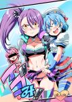  3girls :d bar_censor blue_eyes blue_hair blush breasts censored character_request choker cleavage closed_mouth cover cover_page dorothy_west doujin_cover highres long_hair looking_at_viewer multicolored multicolored_clothes multiple_girls navel open_mouth panties pink_hair pretty_(series) pripara short_hair skirt smile thighhighs tukiwani underwear 