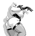  anthro big_breasts big_butt breasts butt female mammal monochrome nibhaaz nipples polar_bear solo thick_thighs ursid ursine wide_hips 