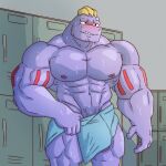  1:1 2021 abs barazoku beefburner big_muscles blush bodily_fluids bulge erection genitals hi_res huge_muscles humanoid humanoid_genitalia humanoid_penis inside locker_room machoke male muscular muscular_humanoid muscular_male navel nintendo nipples not_furry pecs penis penis_tip pok&eacute;mon pok&eacute;mon_(species) poking_out solo standing sweat towel towel_only video_games 