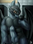  absurd_res anthro big_arms big_muscles big_penis black_body blue_body blue_penis blue_tongue claws claws_out door doors dragon dreamworks ears_back ears_down ears_up erection fan_character genitals grey_body hamham5 hi_res how_to_train_your_dragon light male male/male mirrow muscular night_fury open_mouth orange_eyes own_character penis phone photo pivoted_ears presenting presenting_penis scalie smile solo spread_wings standing toilet tongue tongue_out toothless western_dragon wings 
