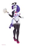  anthro anthrofied big_breasts biped breasts cabrony clothed clothing equid female friendship_is_magic maid_uniform mammal my_little_pony pia-sama rarity_(mlp) simple_background skimpy solo standing uniform white_background 
