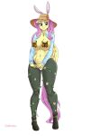  anthro anthrofied arthropod big_breasts biped breasts butterfly cabrony equid female fluttershy_(mlp) friendship_is_magic insect lepidopteran mammal my_little_pony pia-sama simple_background solo standing white_background 