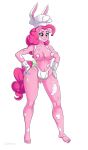  anthro anthrofied apron apron_only areola barefoot big_breasts biped breasts cabrony clothed clothing equid feet female friendship_is_magic hasbro mammal mostly_nude my_little_pony pia-sama pinkie_pie_(mlp) simple_background skimpy solo standing white_background 